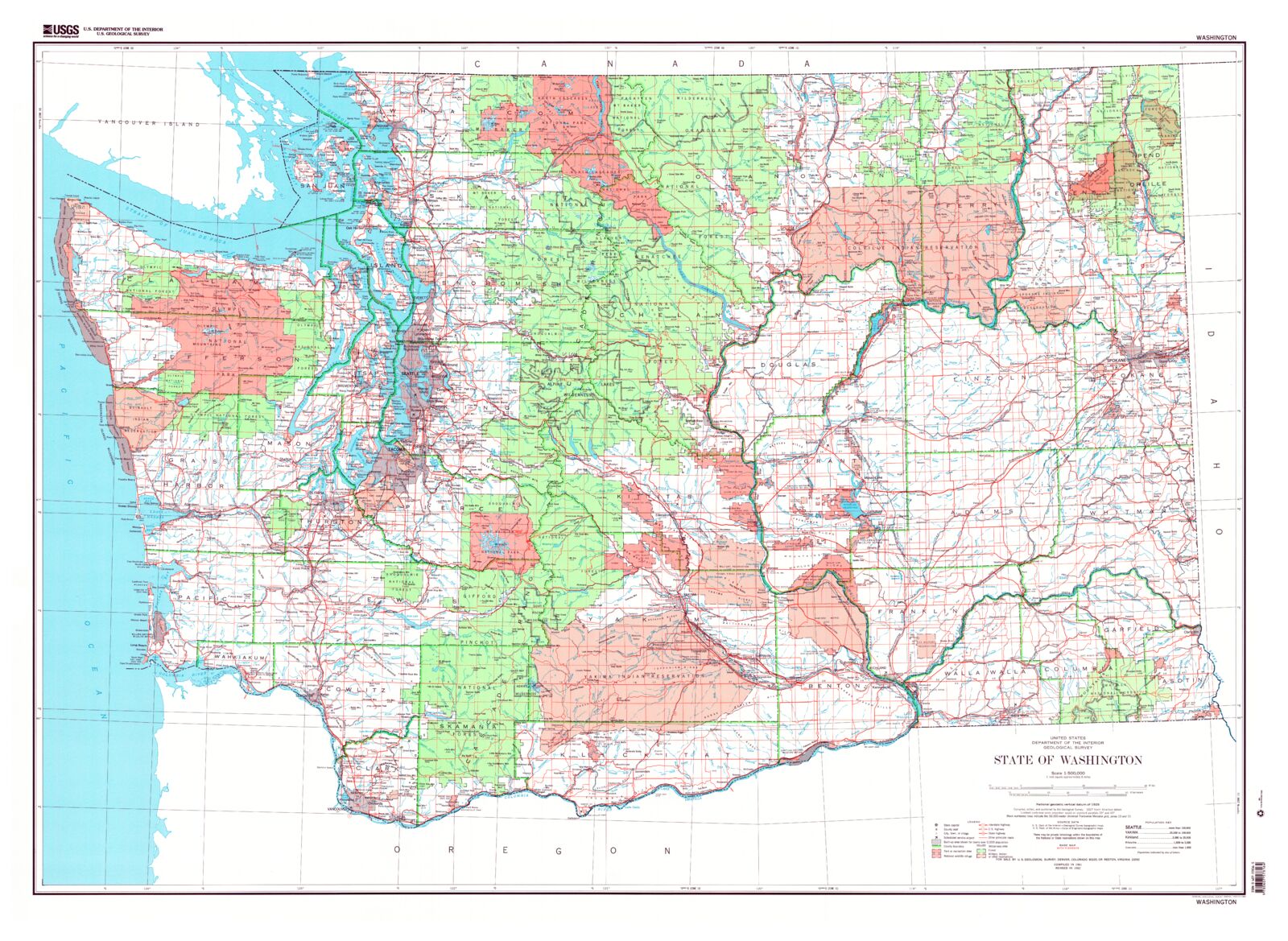 Washington State Matloc Map.pdf State of Washington Base Map – MyTopo Map Store