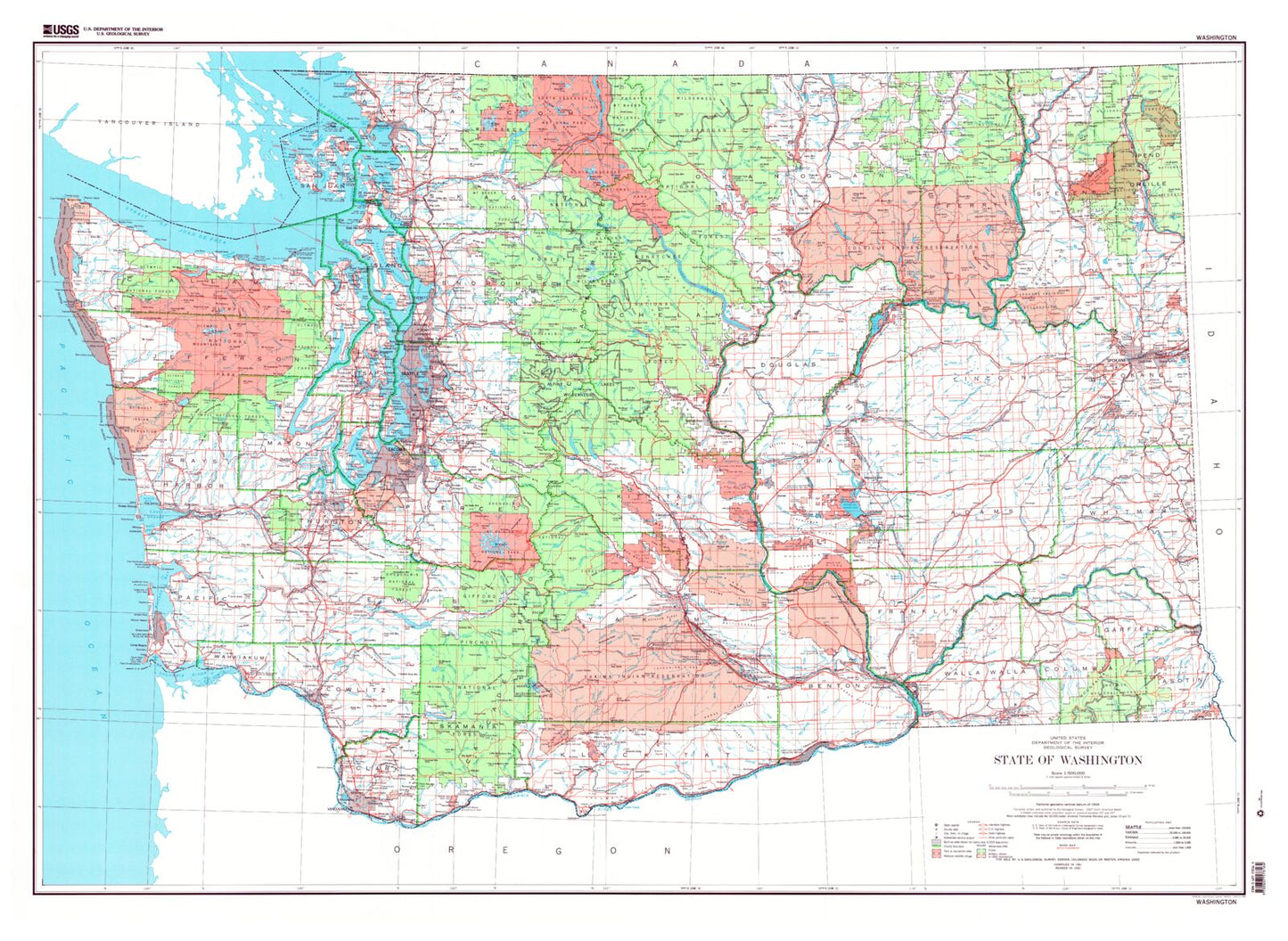 State of Washington Base Map Map