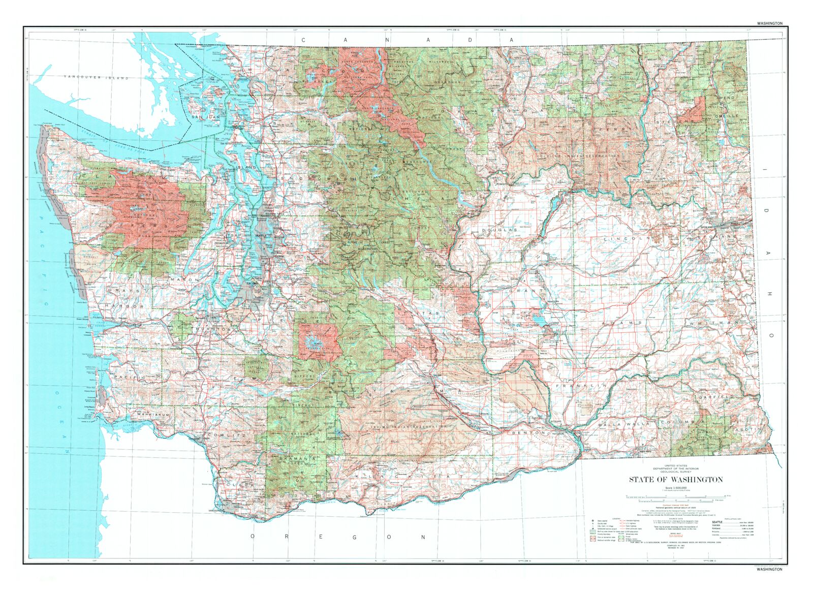 Wa State Rtpos Map State of Washington Maps – MyTopo Map Store