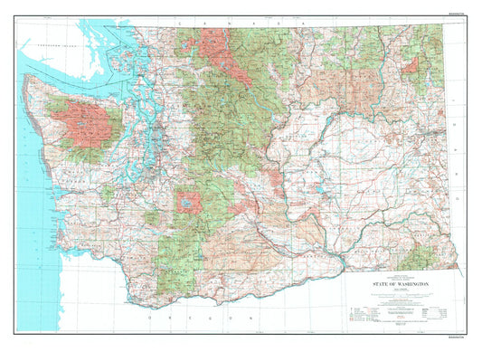 State of Washington Topographic Map