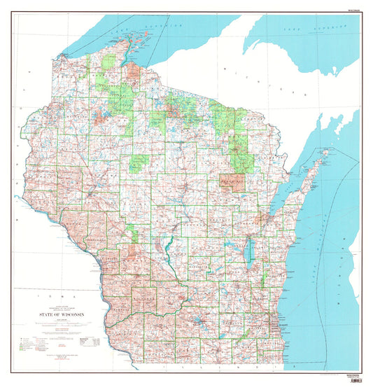 State of Wisconsin Topographic Map