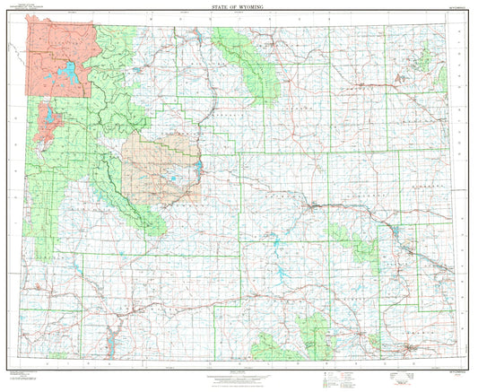 State of Wyoming Base Map Map