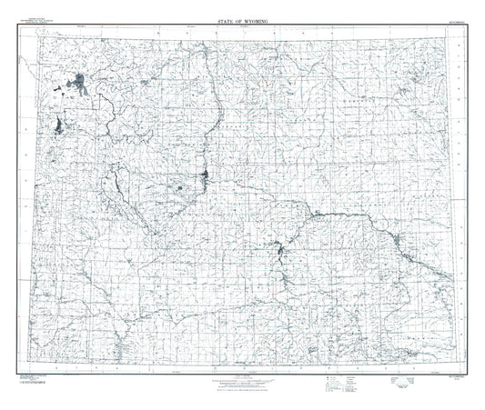 State of Wyoming Line Drawing Map