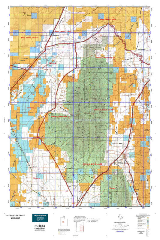 Utah Deer GMU 21C Fillmore - Oak Creek LE Map Image