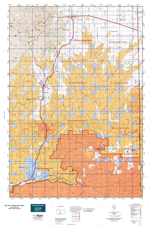 Utah Elk GMU San Juan - Montezuma Canyon Map Image