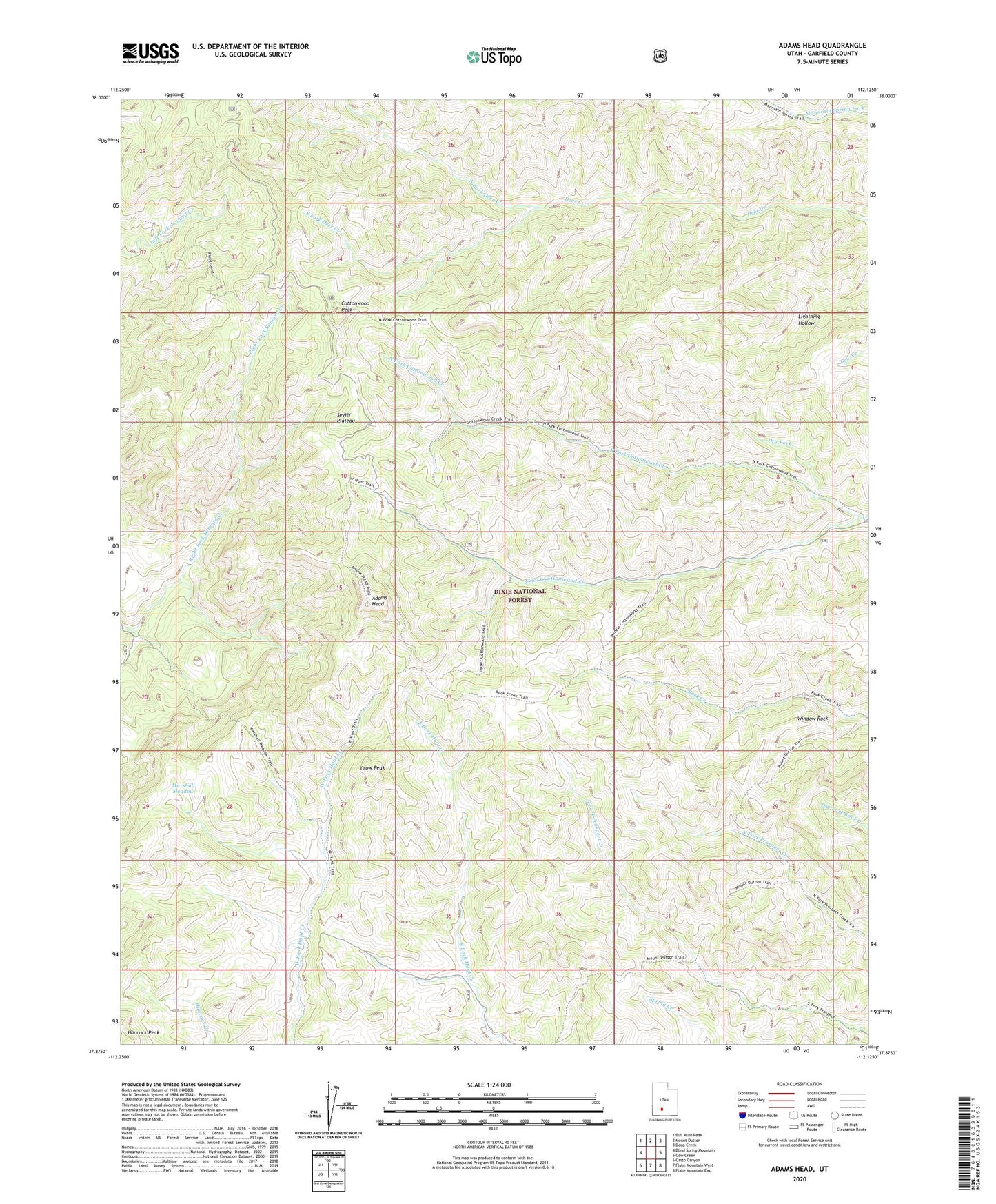 Adams Head Utah US Topo Map Image