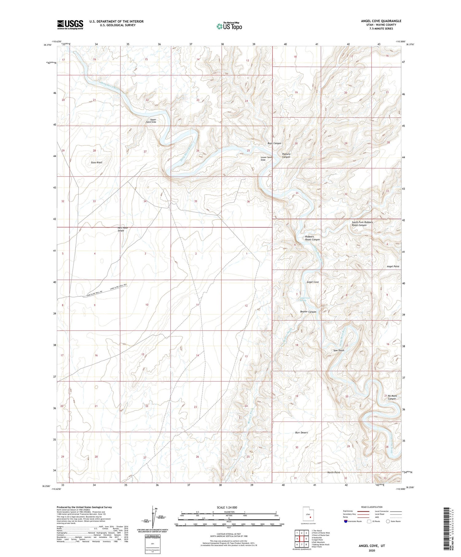 Angel Cove Utah US Topo Map Image