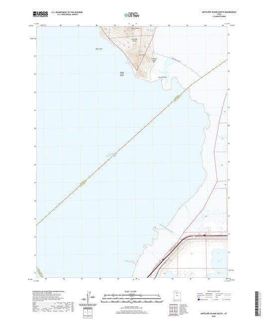 Antelope Island South Utah US Topo Map Image