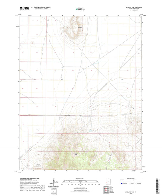 Antelope Peak Utah US Topo Map Image