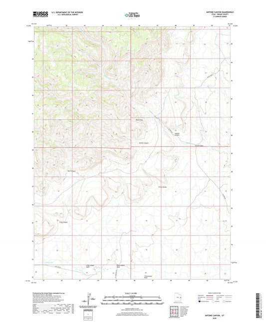 Antone Canyon Utah US Topo Map Image