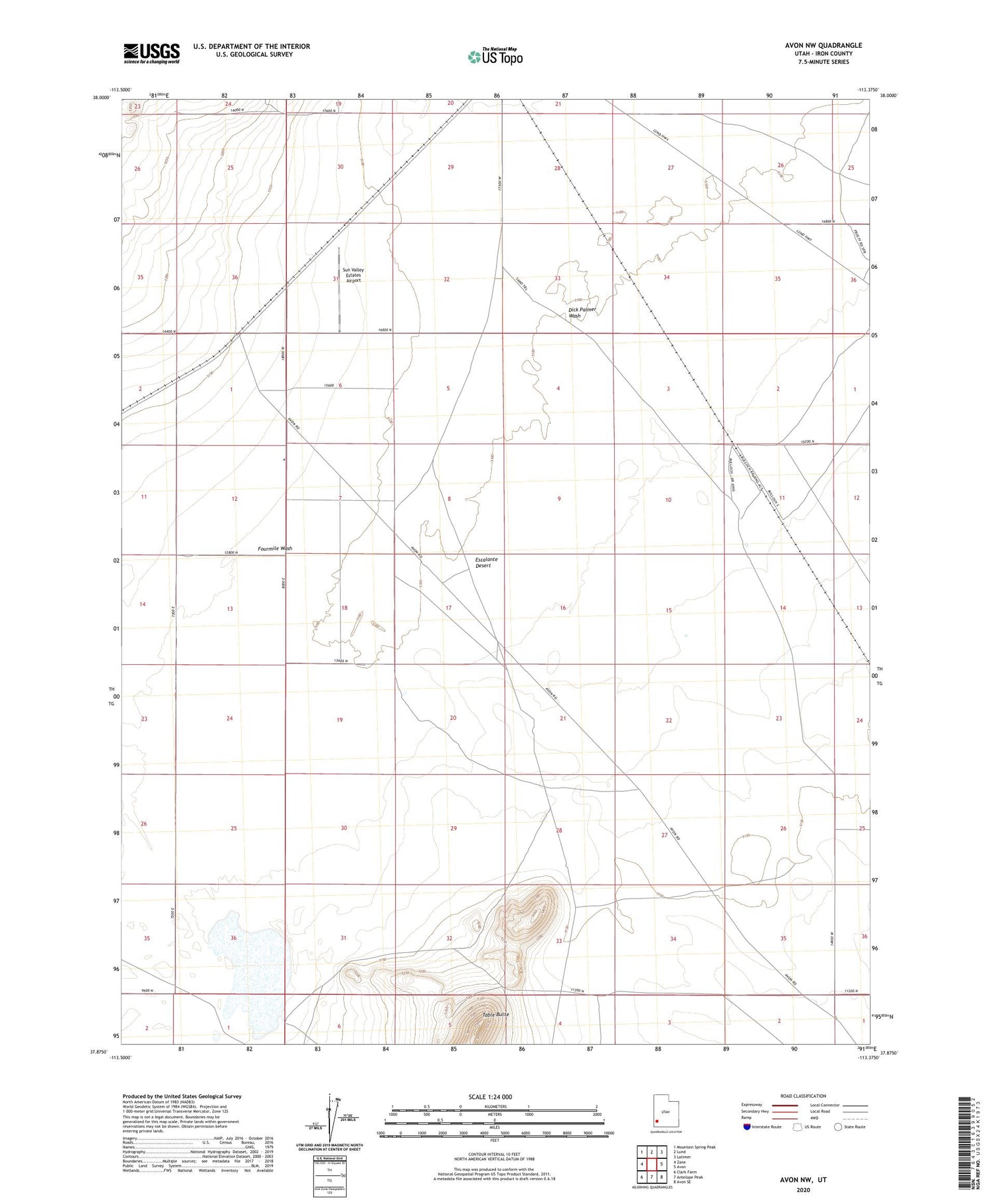 Avon NW Utah US Topo Map Image