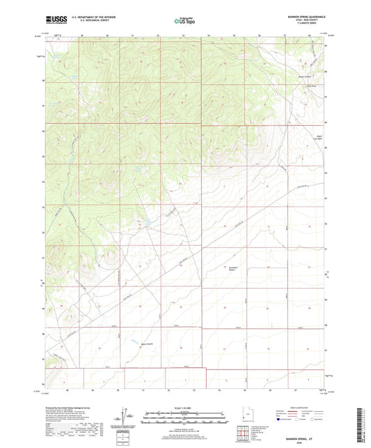Bannion Spring Utah US Topo Map Image