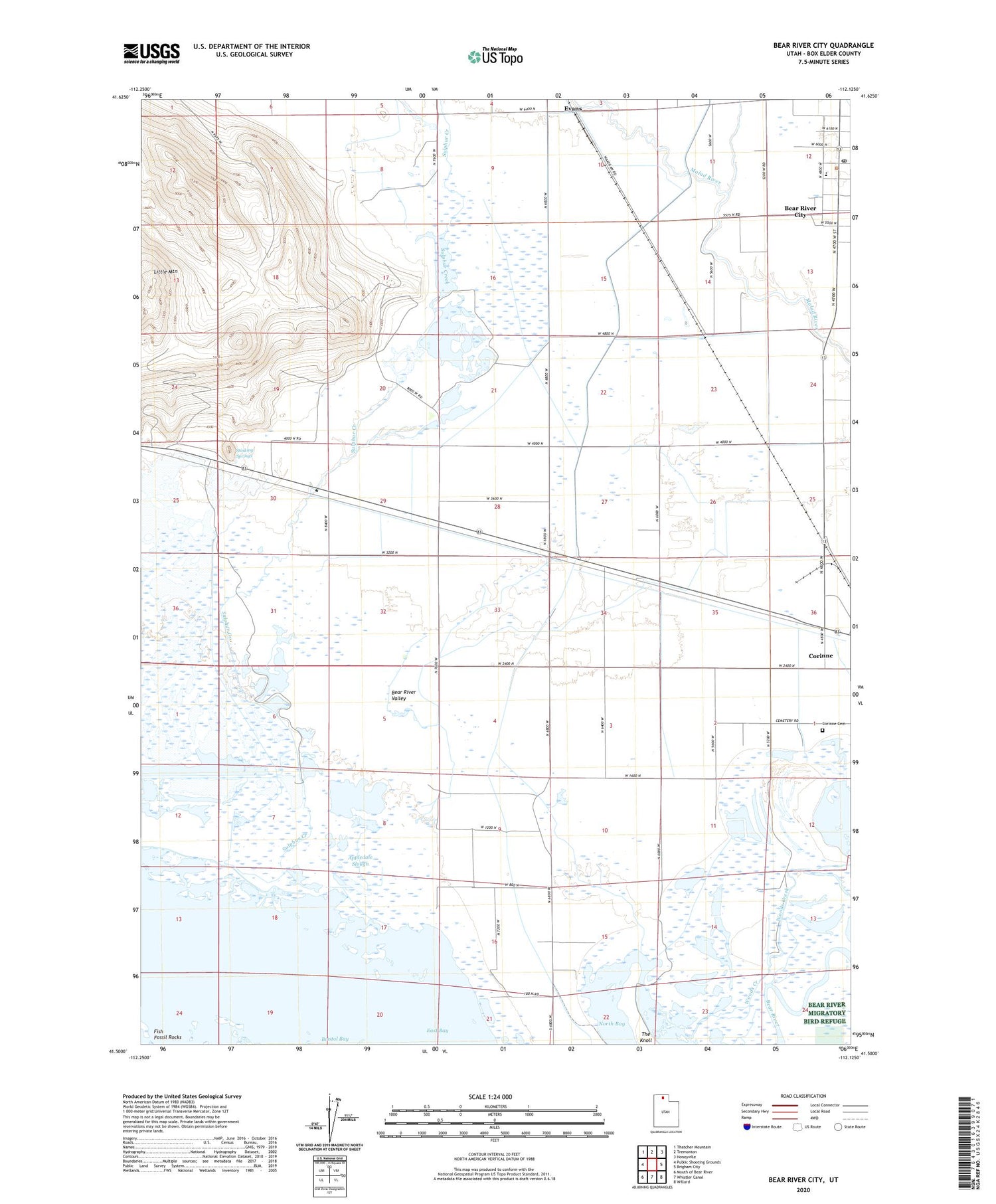 Bear River City Utah US Topo Map Image