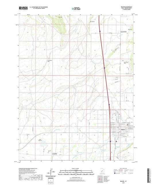 Beaver Utah US Topo Map Image