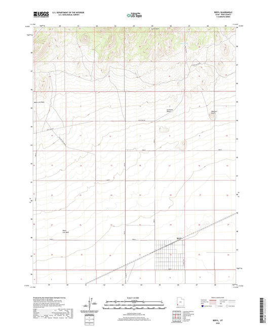 Beryl Utah US Topo Map Image