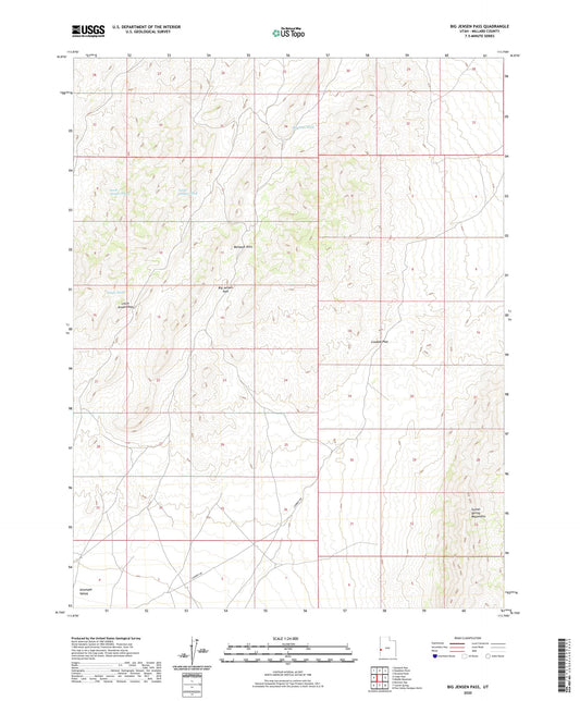 Big Jensen Pass Utah US Topo Map Image