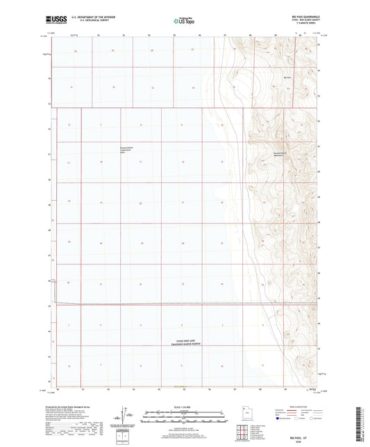 Big Pass Utah US Topo Map Image