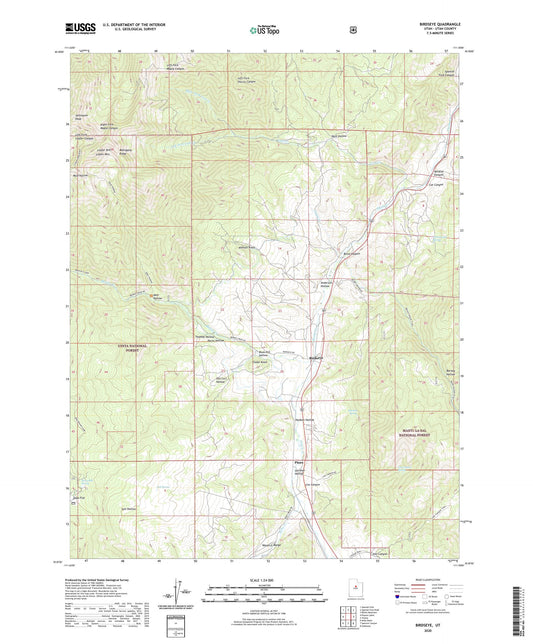 Birdseye Utah US Topo Map Image