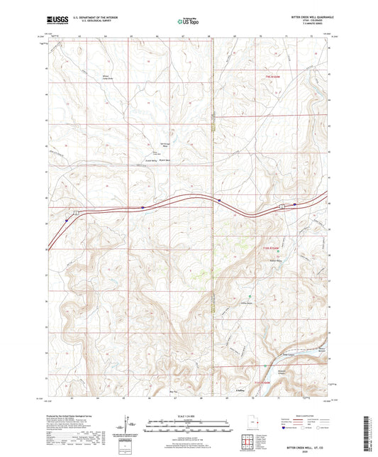 Bitter Creek Well Utah US Topo Map Image