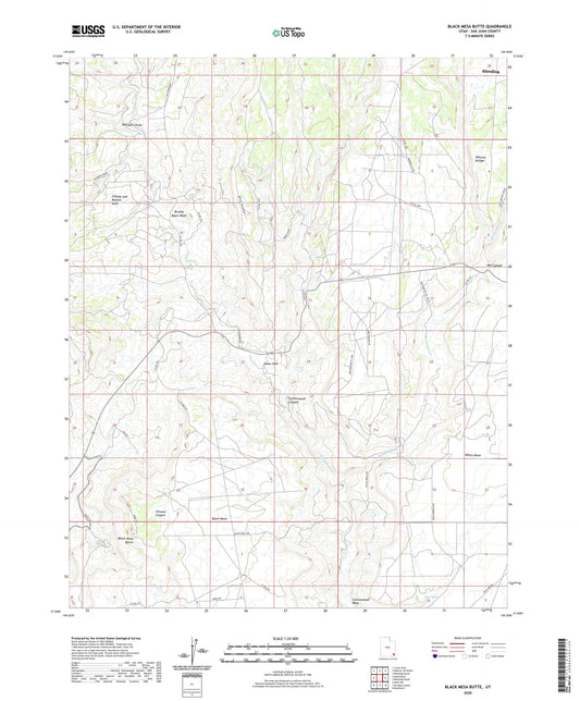 Black Mesa Butte Utah US Topo Map Image