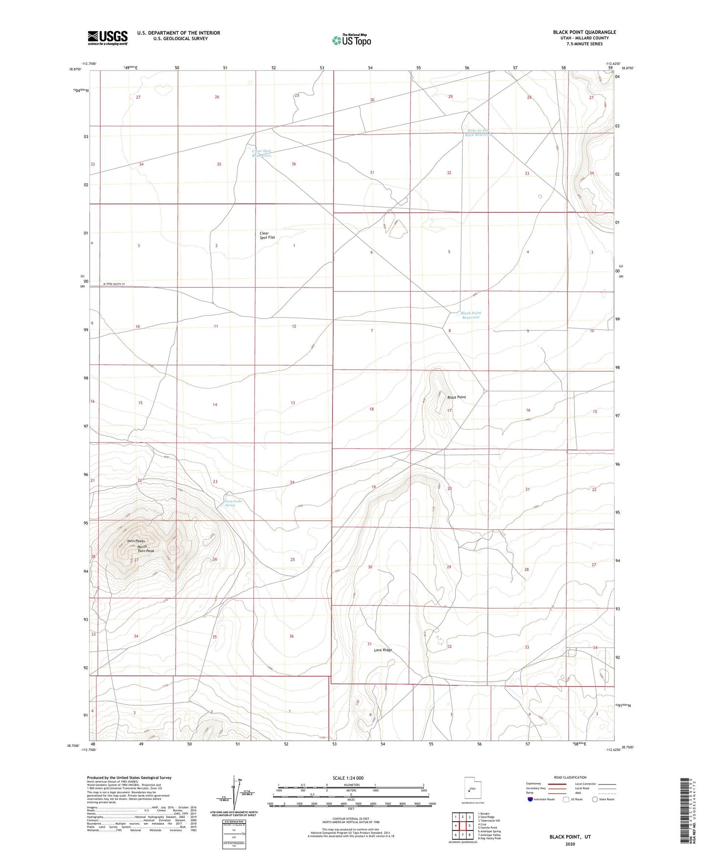 Black Point Utah US Topo Map Image