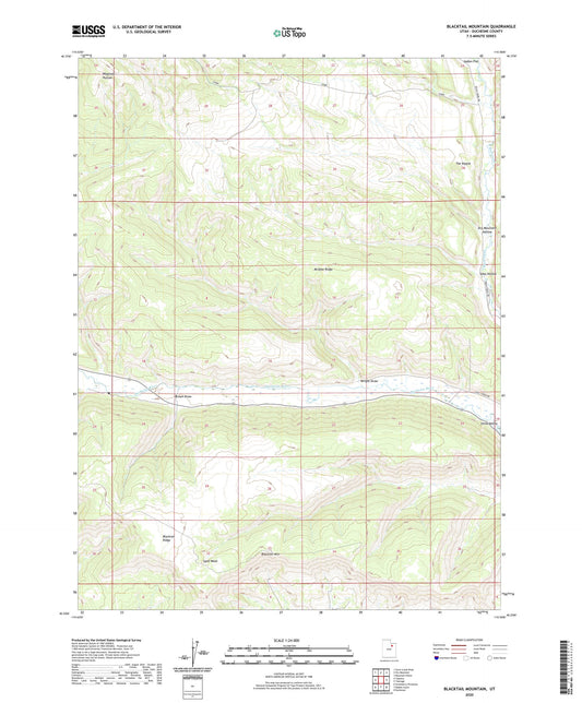 Blacktail Mountain Utah US Topo Map Image
