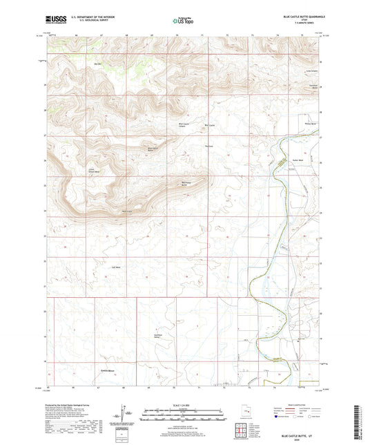 Blue Castle Butte Utah US Topo Map Image