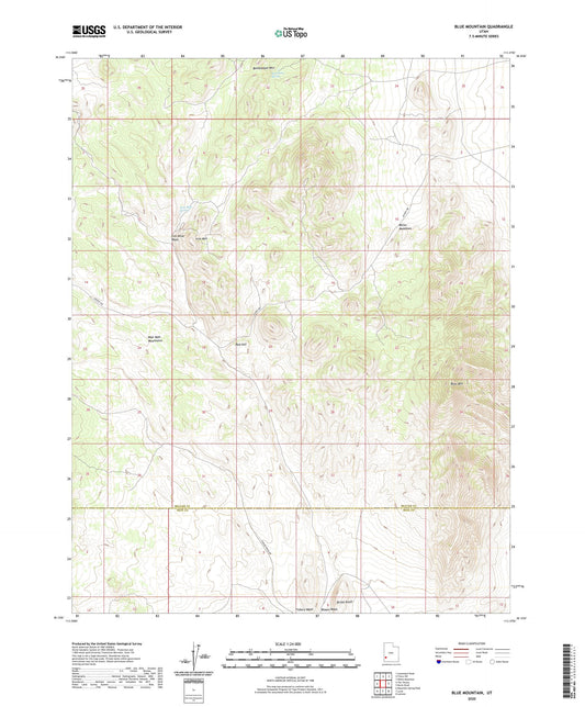 Blue Mountain Utah US Topo Map Image