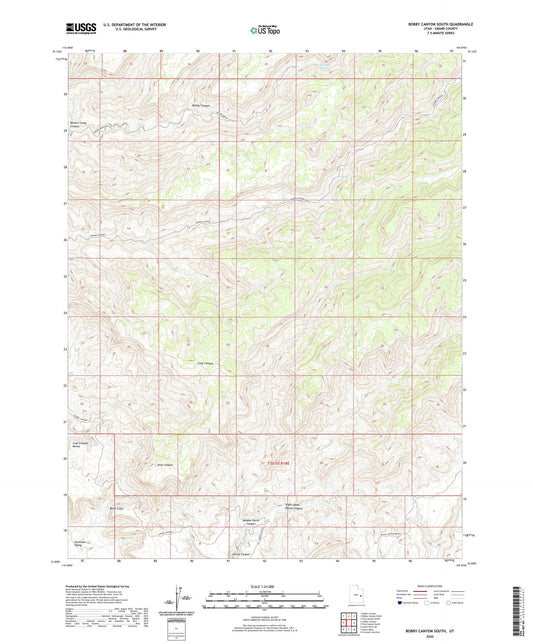 Bobby Canyon South Utah US Topo Map Image