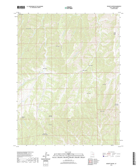 Bogart Canyon Utah US Topo Map Image