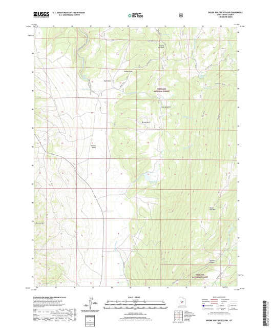Boobe Hole Reservoir Utah US Topo Map Image