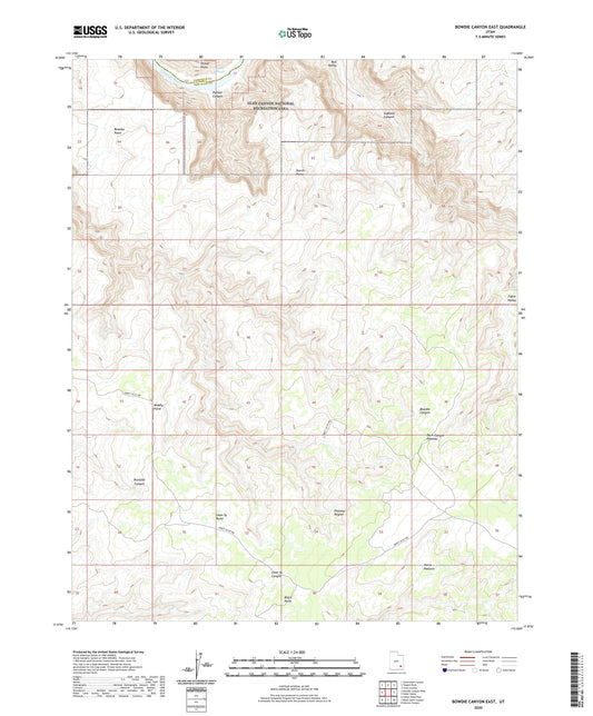 Bowdie Canyon East Utah US Topo Map Image
