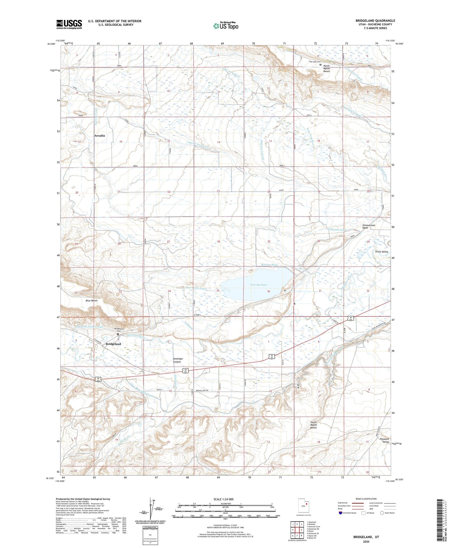 Bridgeland Utah US Topo Map Image