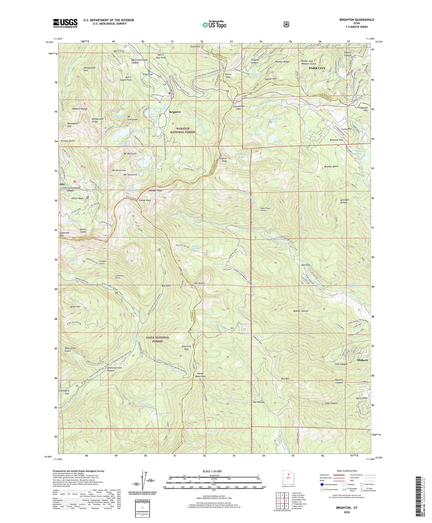 Brighton Utah US Topo Map Image