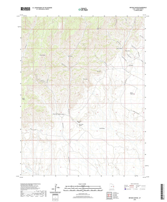 Bryson Canyon Utah US Topo Map Image
