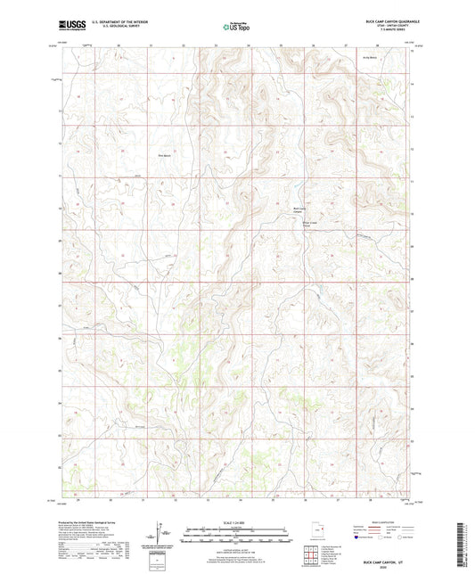 Buck Camp Canyon Utah US Topo Map Image