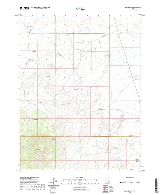 Bull Mountain Utah US Topo Map Image