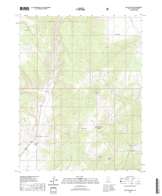 Bull Rush Peak Utah US Topo Map Image