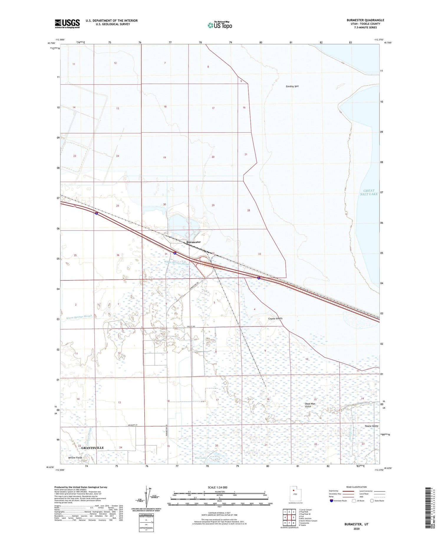 Burmester Utah US Topo Map Image