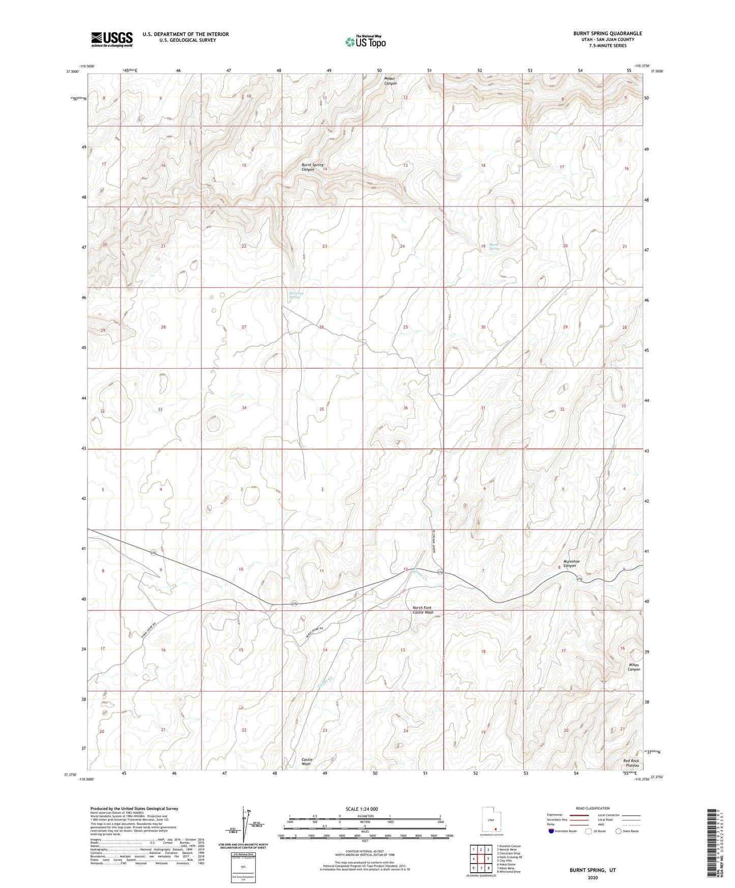 Burnt Spring Utah US Topo Map Image