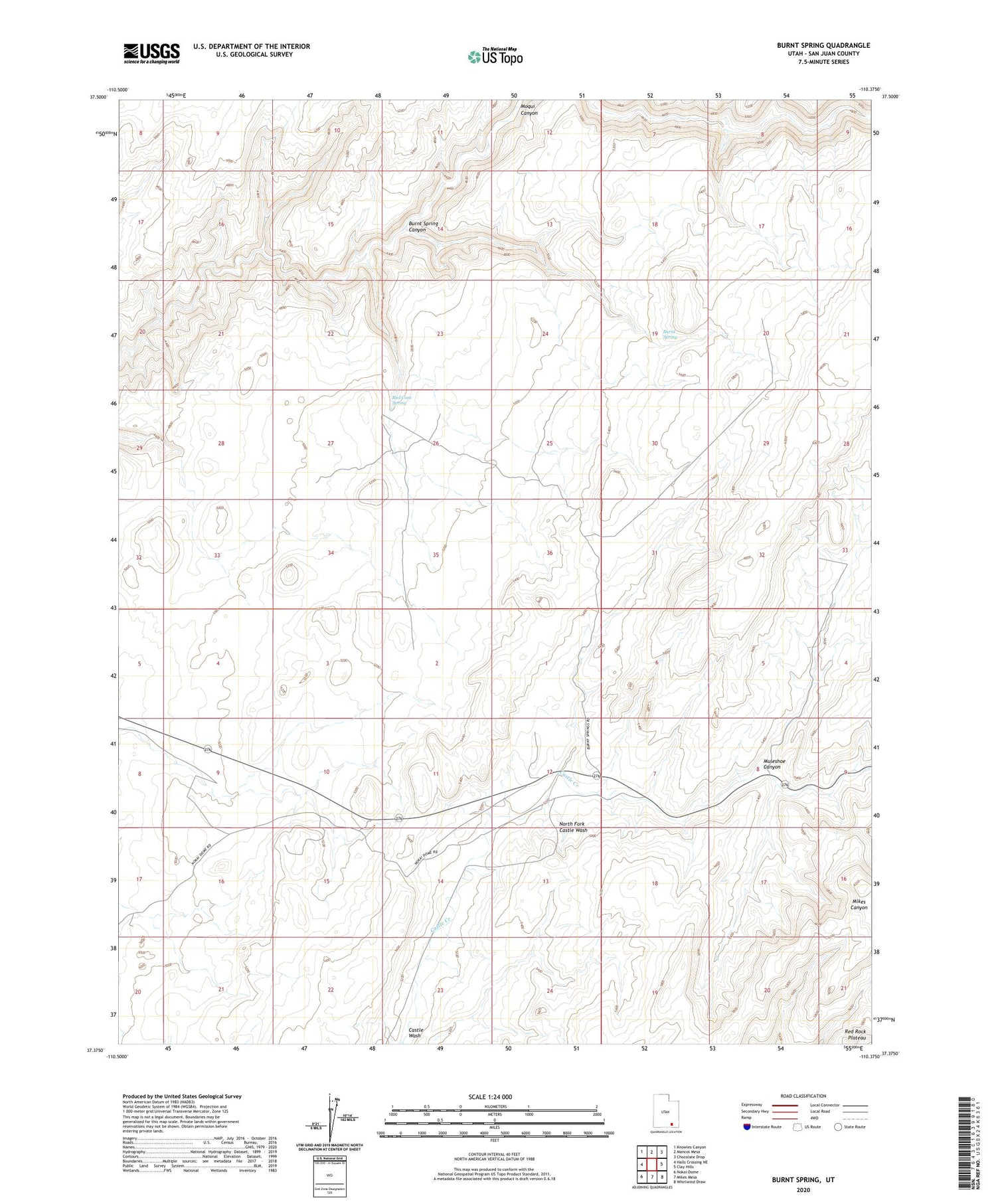Burnt Spring Utah US Topo Map Image