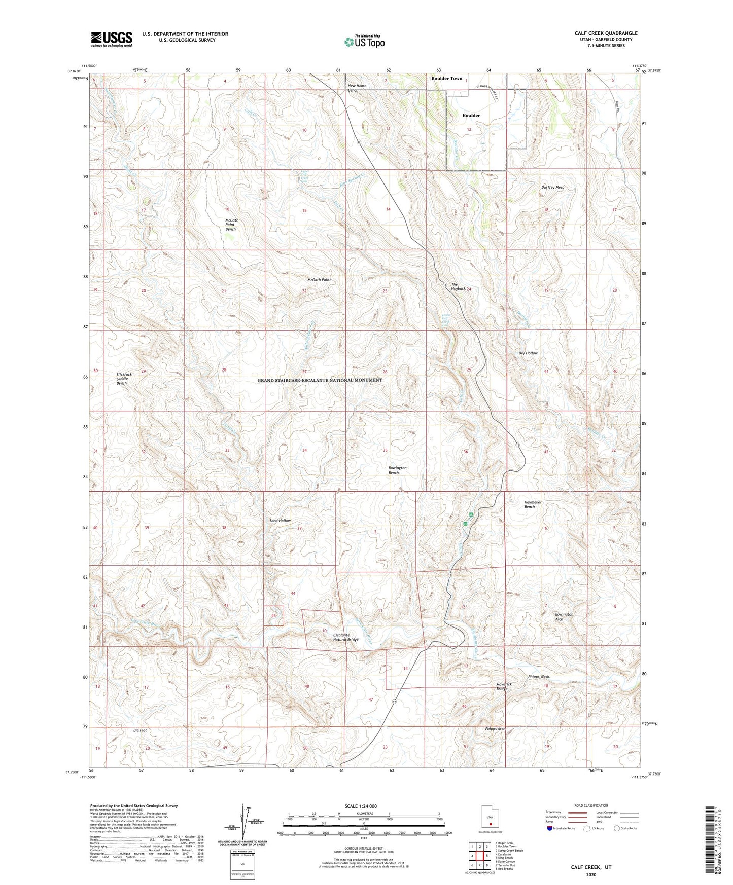 Calf Creek Utah US Topo Map Image