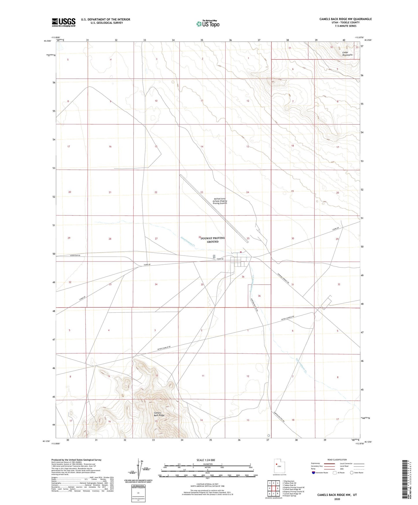 Camels Back Ridge NW Utah US Topo Map Image