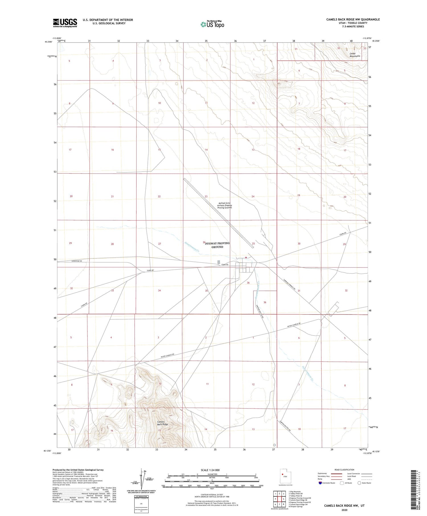Camels Back Ridge NW Utah US Topo Map Image