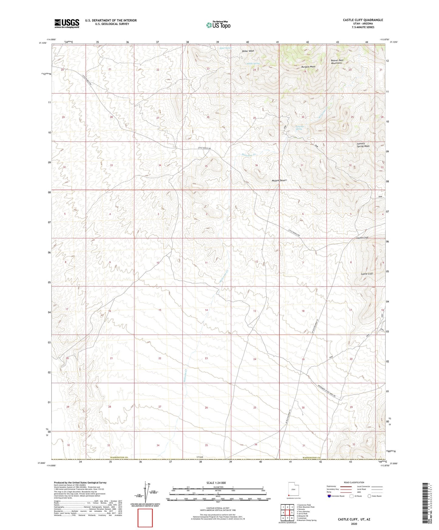Castle Cliff Utah US Topo Map Image
