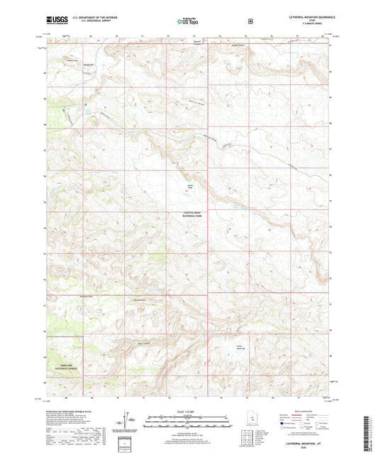 Cathedral Mountain Utah US Topo Map Image