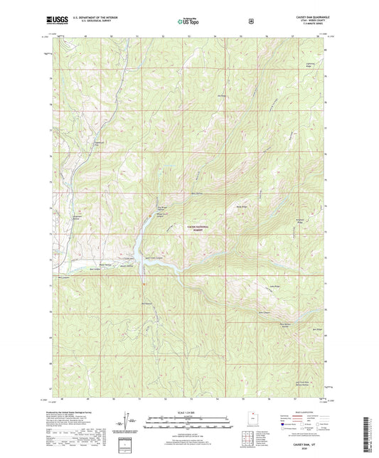 Causey Dam Utah US Topo Map Image
