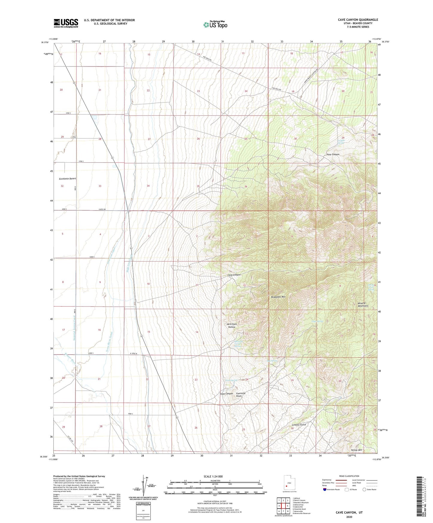 Cave Canyon Utah US Topo Map Image