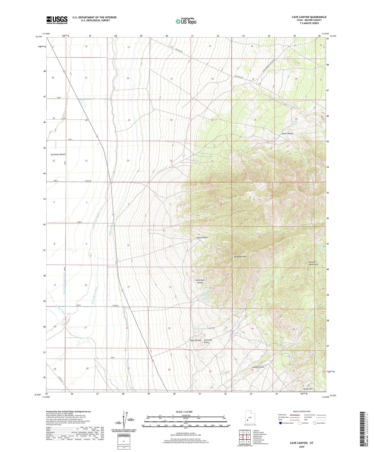 Cave Canyon Utah US Topo Map Image