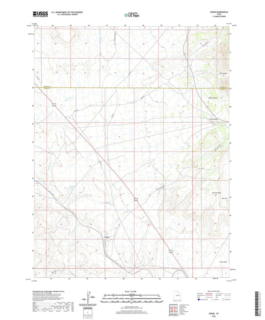 Cedar Utah US Topo Map Image